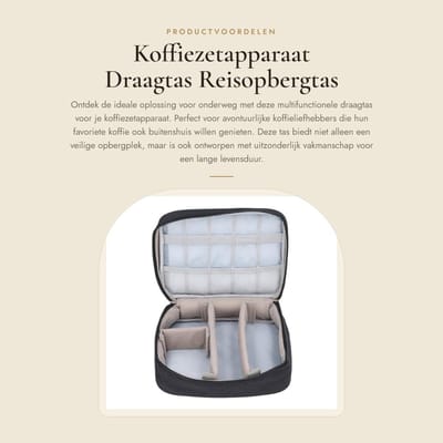 Dailygoods- Koffiezetapparaat Tas - Draagbare Opbergtas - Multifunctionele Reisopbergtas - Duurzaam - Versterkte Stiksels - Bescherming tegen Schade - Koffiemachine Tas