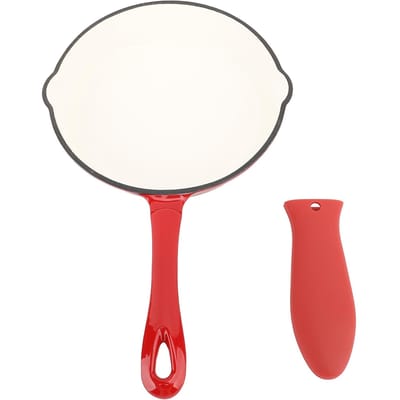 Poêle à Frire Émaillée Poêle en Fonte Antiadhésive Cuisine Poêle à Frire Grill Ustensiles de Cuisine pour Camping Cuisine 16cm/6.3in