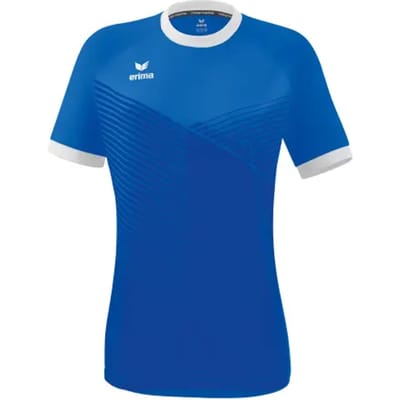Erima Mantua Shirt Korte Mouw Dames - Wit / New Royal | Maat: 38