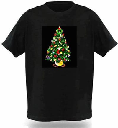 LED Equalizer T-SHIRT Kerstboom 002 Maat XS