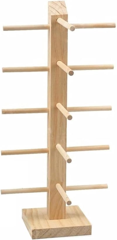 Robuuste Houten Brilhouder voor Thuis en Winkel - Ideaal voor Zonnebrillen, Myopie en Leesbrillen - Geschikt voor 5 Brillen