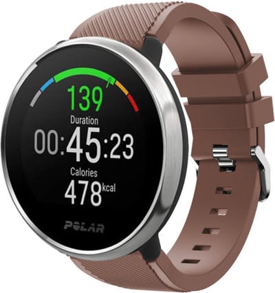 Strap-it Twill siliconen bandje - geschikt voor Polar Ignite / Ignite 2 / Ignite 3 / Unite / Pacer - koffiebruin