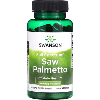 Saw Palmetto Extract - 100 Capsules - 540mg extract - Poeder van Saw Palmetto-bessen - Zaagpalm-extract - Swanson Health