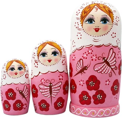 Stapelpoppen Set - Nestpoppen Hout - Decoratie Huis - Handbeschilderd Kunstwerk - 10 Stuks - Multicolor