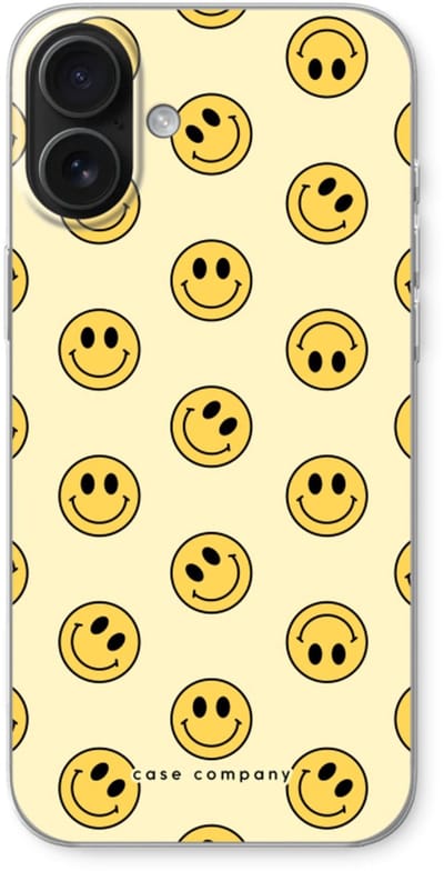 Case Company® - Hoesje geschikt voor iPhone 16 Plus hoesje - Smiley N°2 - Soft Cover Telefoonhoesje - Bescherming aan alle Kanten en Schermrand