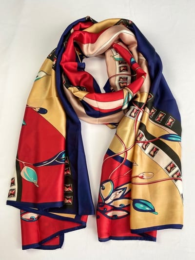 Sjieke / klassieke sjaal van glad materiaal 30% zijde met 70 % viscose