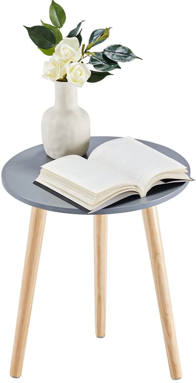 Unyqoos® Stijlvolle Ronde Bijzettafel van Massief Hout voor Woonkamer en Slaapkamer in Scandinavische Stijl