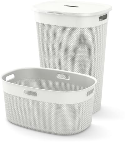 Curver Filo Wasmand met deksel 55L + Wasmand 45L - Wit