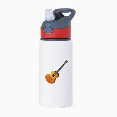 Hacebo® - Gitaar waterfles met rietje rood - Muziek - Gitaristen - Instrument - snaarinstrument - muzikanten - water fles - 650ML