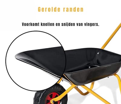 Nexvo® Kruiwagen Kind - Kruiwagen Speelgoed - Tuingereedschap Kind - Zwart - 51 cm x 39 cm x 13 cm