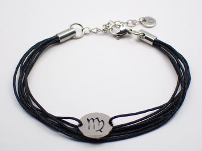 Colure® armband sterrenbeeld Maagd zwart koord