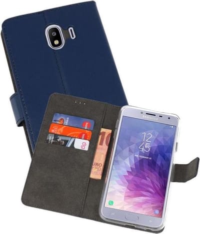 Booktype Telefoonhoesjes - Bookcase Hoesje - Wallet Case - Geschikt voor Samsung Galaxy J4 2018 - Navy