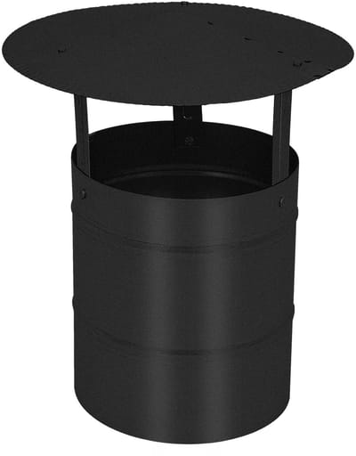 KOTARBAU® Schoorsteenkap, Schoorsteenafdekking, Verzinkt Staal en Poedergecoat Staal, ? 170 mm, Zwart, Regenhoes voor Schoorsteen, Rookkanaal Kap, Schoorsteenkappen, Rostbestendig