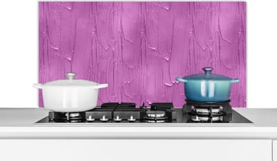 Spatscherm Keuken - Kookplaat Achterwand - Spatwand Fornuis - 100x50 cm - Patronen - Verf - Paars - Aluminium - Wanddecoratie - Muurbeschermer - Hittebestendig