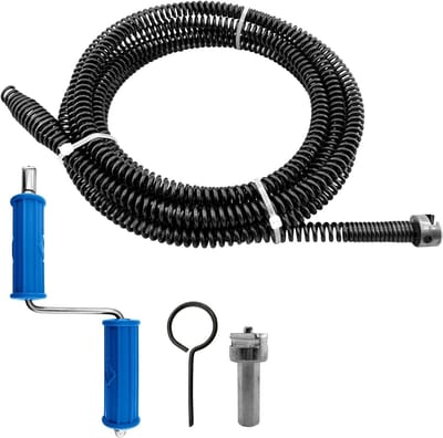 Pijp Reinigingsspiraal - Afvoer Ontstopper - Verstopte Afvoer - Met Elektrische Adapter - 5 Meter - Zwart