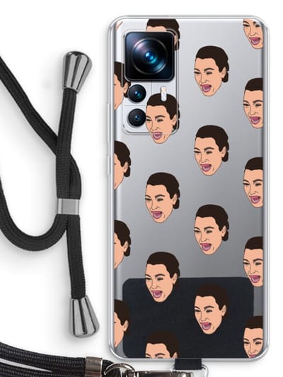 Case Company® - Hoesje met koord geschikt voor Xiaomi 12T hoesje met Koord - Ugly Cry Call - Telefoonhoesje met Zwart Koord - Bescherming aan alle Kanten en Over de Schermrand