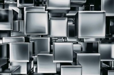 Fotobehang - Metal Cubes 375x250cm - Vliesbehang