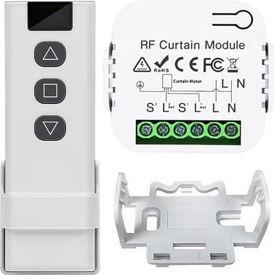 Draadloze Rolluikbediening Retrofitset met RF Afstandsbediening voor Jaloezieën en Luifels