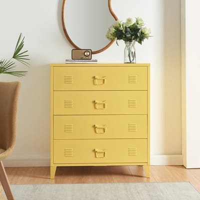 Ladekast Hämeenlinna commode met lades 92x80x40 cm geel [en.casa]