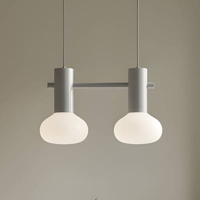 ALDEX Hanglamp Flo, grijs, 2-lamps, glas
