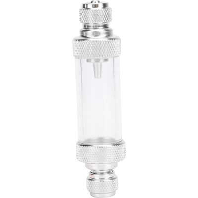 Métal CO2 Plante Aquatique Anti-Retour Compteur de Bulles Accessoire pour Aquarium Outil Argent(double tête white