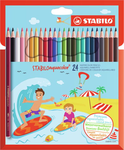 STABILO Aquacolor Kleurpotloden - Aquarelpotlood - Set Met 24 Kleuren