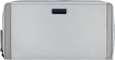 Bugatti Sina Portemonnee RFID-bescherming Leer 19 cm - Dames - Horizontaal - hellgrau
