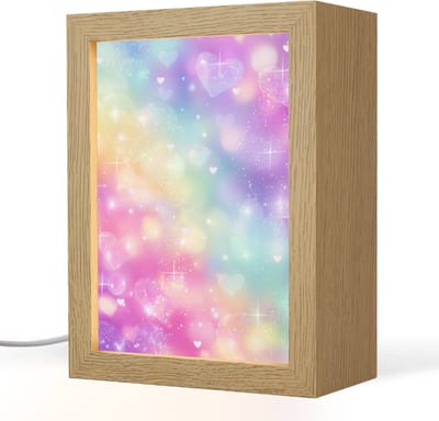 Nachtlampje 15x20 cm - Kinder lampje - Licht - Regenboog - Hartjes - Tafellamp kinderkamer - Slaapkamer lamp - Bedlamp kinderen - Kinderlampje stopcontact - Wandlamp babykamer - Nachtlampjes