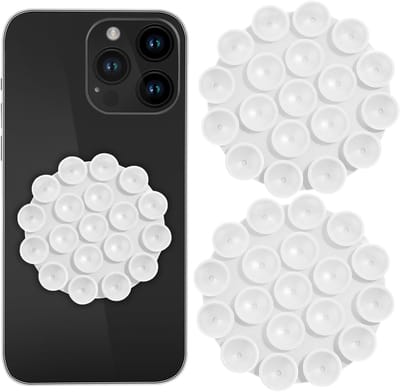 Silicone Zuignap Telefoonhouder - Zelfklevende Spiegel Telefoonsteun voor Douche, Handsfree Ondersteuning voor Video's en Selfies, Geschikt voor de meeste Smartphones (Wit)