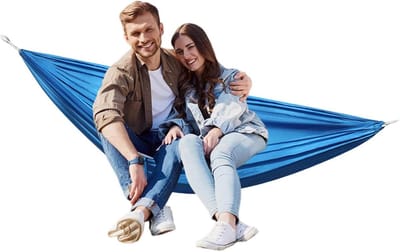 Hangmat voor twee - Reizigers hangmat - Buiten ontspannen - Scheurbestendig nylon - 270 x 140 cm - Blauw