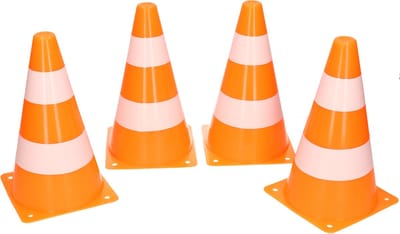 Sport pionnen - 4x stuks - sport en spel kegels - oranje - 26 cm - veldsporten