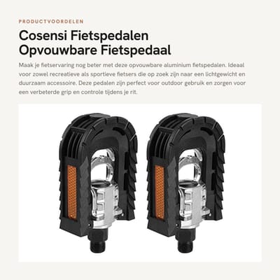 Dailygoods- Fietspedalen Aluminium - Opvouwbaar - Fietsaccessoires - Lichtgewicht - Duurzaam - Geschikt voor diverse fietsen