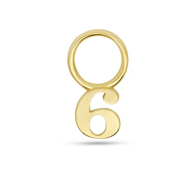 New Bling - 9NBG-O157-6 - 14K geelgoud – Bedel – Nummer 6