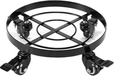 Plantenwagen - Plantentrolley Rollend - Planten Verplaatsen - Met Wielen Zonder Krassen - 30 cm Diameter - Zwart