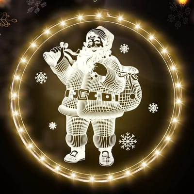 Hangende 3D Kerstdecoratie Licht voor Raam en Binnen, Warme Sfeerverlichting
