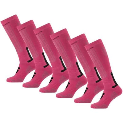 Poederbaas Skisokken - Pink - 6 paar roze skikousen - Maat 35/38