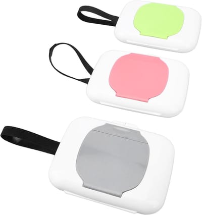 Doekjes Zakje - Wipe Dispenser - Reizen met baby - Herbruikbaar en navulbaar - 3 stuks - Grijs