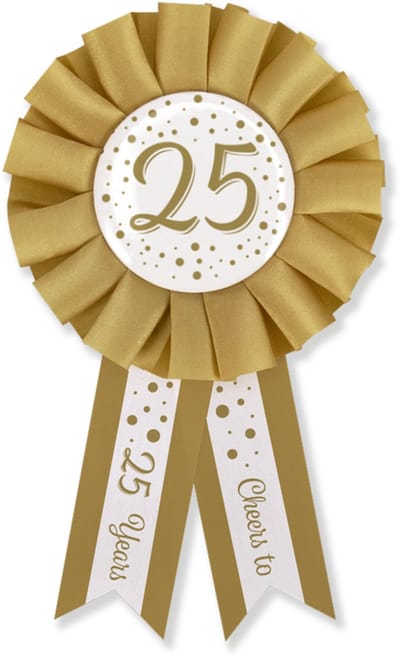 BTH - Broche - 25 Jaar - Goud-Wit - Pins - Broches Dames - Verjaardag - Decoratie - Versiering - 25 Jaar Verjaardag