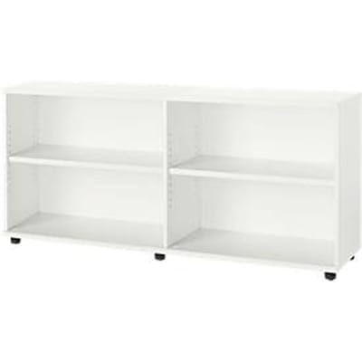 Schäfer Shop Select Boekenkast van hout, 2 legborden, B 1600 mm x D 421 x H 750 mm, wit