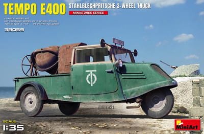 MiniArt Modelbouwpakket Militaire voertuigen - 38059 Tempo A400 Stahblechprtische 3-W Truck Plastic - 1:35 - Modelbouw
