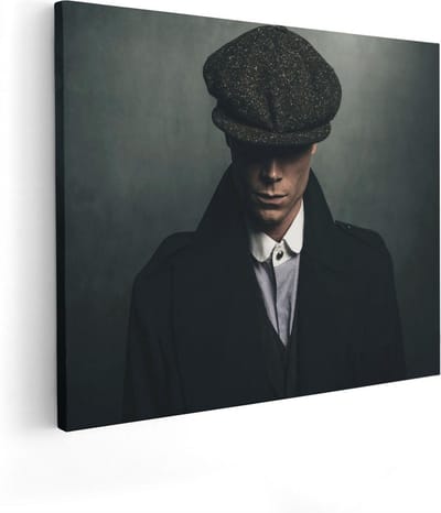 Artaza Canvas Schilderij Gangster - 50x40 cm - Wanddecoratie Peaky Blinders - Muurdecoratie Portret Man - Kamer Accessoires Mancave