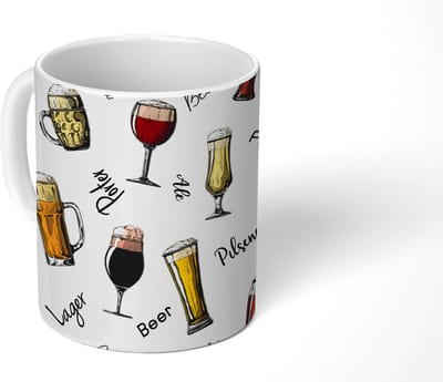 Mok - Koffiemok - Bier - Glazen - Patroon - Mokken - 350 ML - Beker - Koffiemokken - Theemok