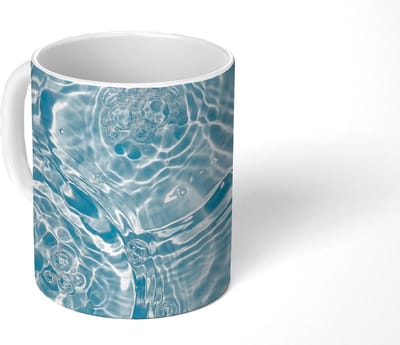 Mok - Koffiemok - Water - Blauw - bubbels - Mokken - 350 ML - Beker - Koffiemokken - Theemok