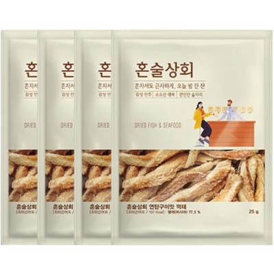 Honsool Sanghoe Populaire Individuele Portie Koreaanse Bar Snacks 4 Smaakopties 25g-50g (Pakket van 4)