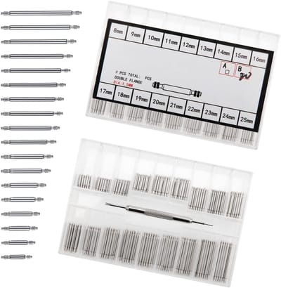 360 Stuks 1.5mm Horloge Veerbouten Set, RVS Horlogeband Link Pinnen en Verwijder Tool voor Horloges 8-25mm