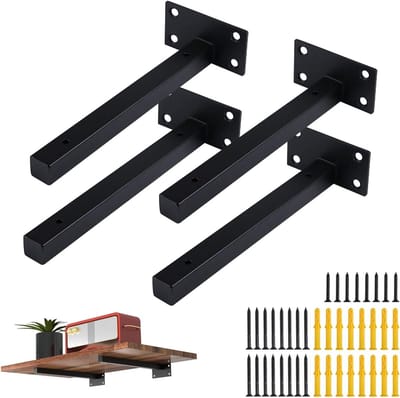Set van 4 Zware Wandplanken, Stevige Plankdragers, Zwevende Plankbeugels voor Wandconsole, 30 kg Draagvermogen, Ideaal voor Opslag en Decoratie