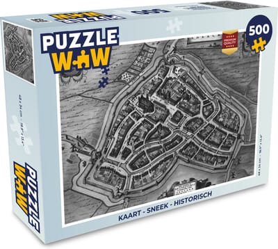 Puzzel Kaart - Sneek - Historisch - Legpuzzel - Puzzel 500 stukjes
