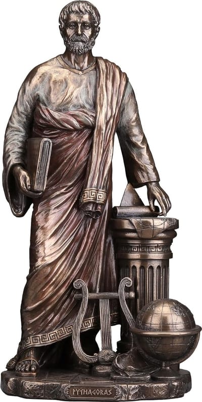 Veronese Design Beeld/figuur - Pythagoras van Samos Griekse Wiskundige - (hxbxd) ca. 27cm x 12,7cm x 10,2cm