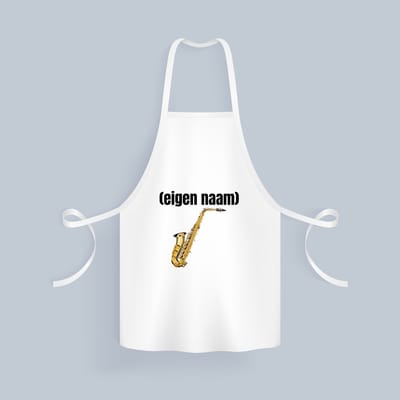 Akyol - saxofoon met eigen naam Keukenschort - Saxofoon - muziek liefhebbers - iemand die houdt van saxofoons - verjaardag - cadeau - kado - 82 bij 71 cm