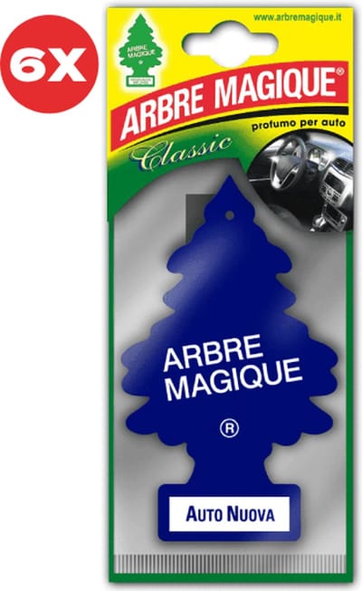 6 stuks Nieuwe Auto Arbre Magique Geurboom luchtverfrisser voor in de auto Auto Nuova – Car Parfum – Geurboompje – Geurbooster – Wonderboom – Geurverfrisser – Nieuwe Auto – Autogeur – Autoparfum – Geurblad